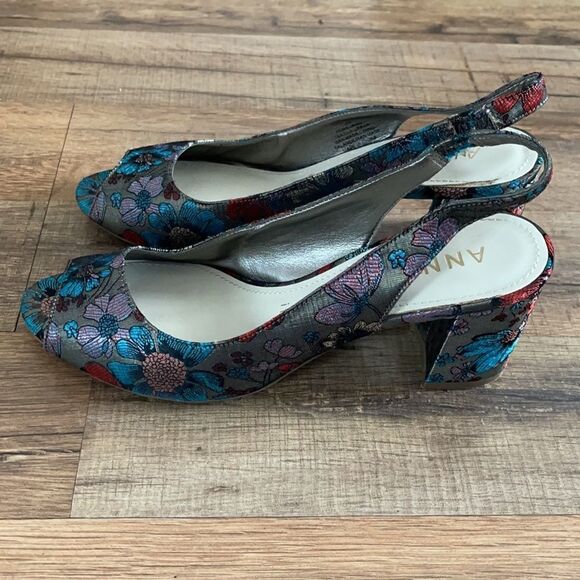 Anne Klein iflex Maurise Floral Sling Back Shoes Sz 7.5 - Picture 7 of 14